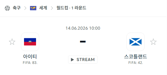2026 월드컵 아이티 vs 스코틀랜드 경기 분석 및 승부 예측