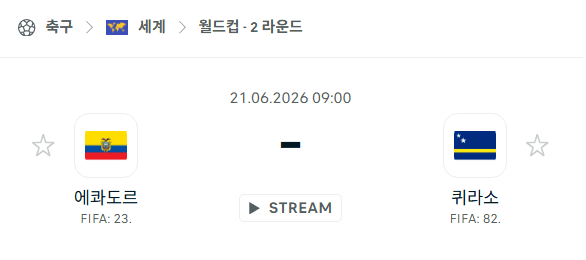 2026 FIFA 월드컵 북중미 예선 에콰도르 vs 퀴라소 경기 분석