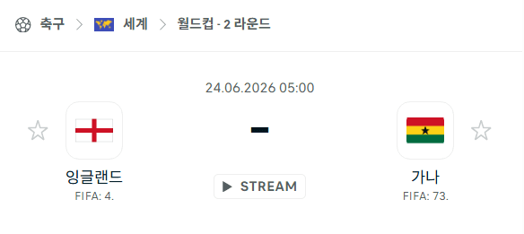 2026 월드컵 잉글랜드 vs 가나 경기 분석 및 승부 예측